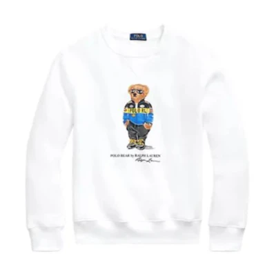 Ralph Lauren SS23 White Logo Print Crewneck Sweatshirt for Men 710829165-002