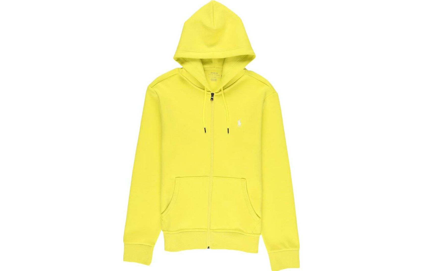 Ralph Lauren SS23 Yellow Hoodie Zip-Up with Embroidered Logo 710881517-011