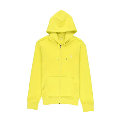Ralph Lauren SS23 Yellow Hoodie Zip-Up with Embroidered Logo 710881517-011
