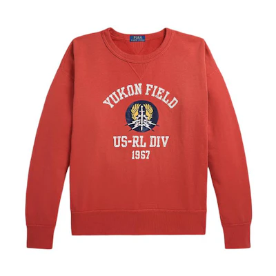 Ralph Lauren SS24 Alphanumeric Print Crewneck Sweatshirt Brick Red Men MNPOKNI16823536-600