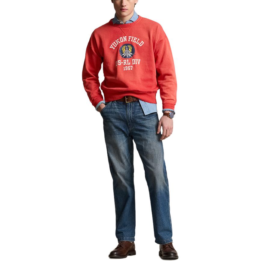 Ralph Lauren SS24 Alphanumeric Print Crewneck Sweatshirt Brick Red Men MNPOKNI16823536-600 圖 3