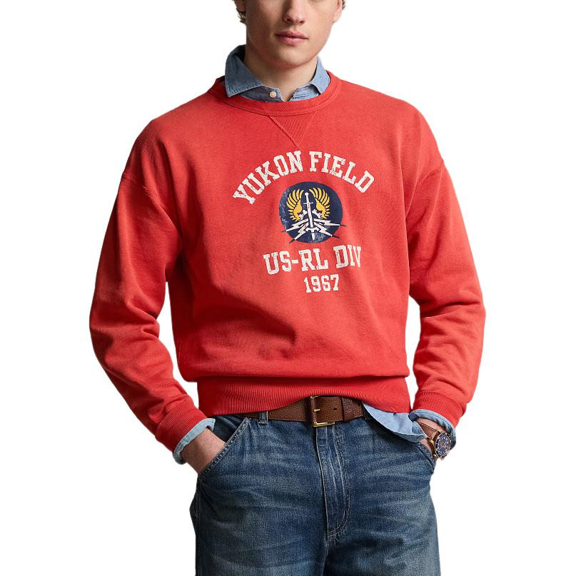 Ralph Lauren SS24 Alphanumeric Print Crewneck Sweatshirt Brick Red Men MNPOKNI16823536-600 圖 4