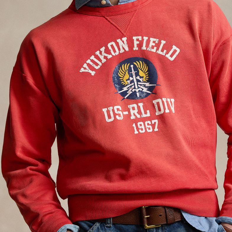 Ralph Lauren SS24 Alphanumeric Print Crewneck Sweatshirt Brick Red Men MNPOKNI16823536-600 圖 6