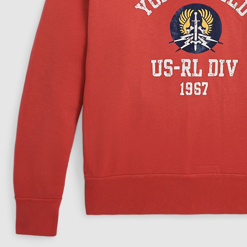 Ralph Lauren SS24 Alphanumeric Print Crewneck Sweatshirt Brick Red Men MNPOKNI16823536-600 圖 7