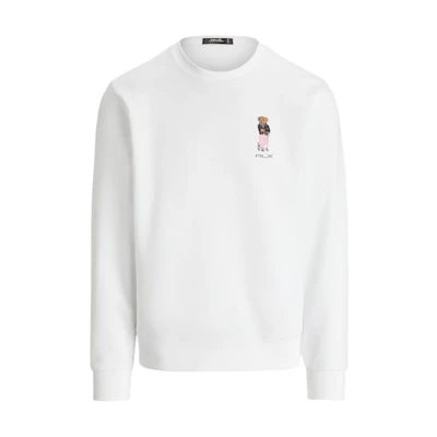 Ralph Lauren SS24 Bear Embroidered Crewneck Sweatshirt Men’s Ceramic White MNXGKNI16820235-100