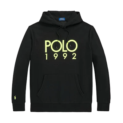 Ralph Lauren SS24 Black Hoodie with Letter Logo Print MNPOKNI16823432-001
