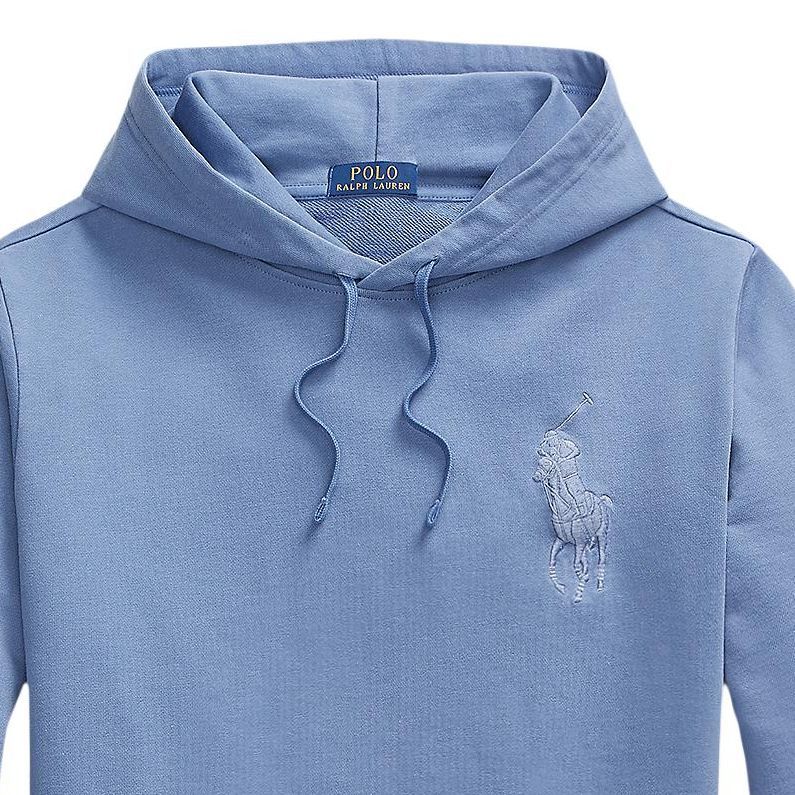 Ralph Lauren SS24 Blue Hoodie with Solid Logo Embroidery & Drawstring MNPOKNI16823617-400 圖 3