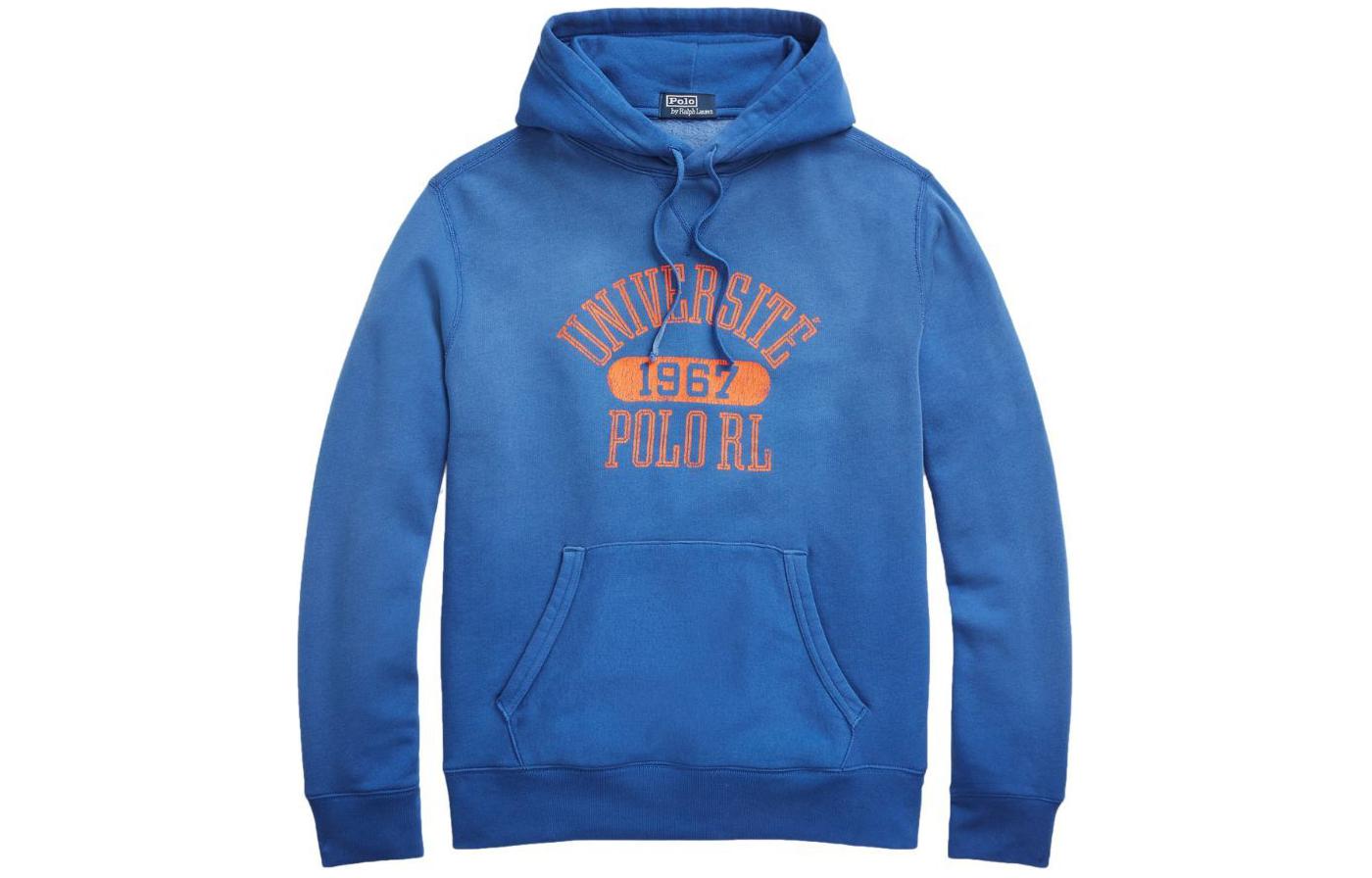 Ralph Lauren SS24 Blue Logo Letter Print Hoodie for Men 710934765-001