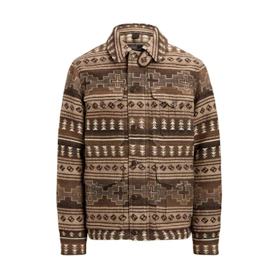 Ralph Lauren SS24 Brown Jungle Print Button-Up Long Sleeve Jacket MNPOOTW16021335-999