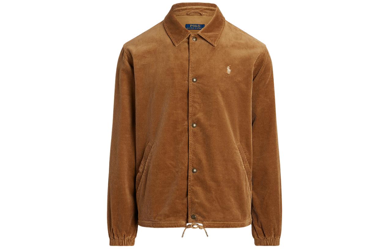 Ralph Lauren SS24 Brown Logo Embroidered Single-Breasted Jacket Men MNPOOTW16021296-250