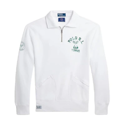Ralph Lauren SS24 Ceramic White Logo Print Long-Sleeve Sweatshirt for Men MNPOKNI16823614-100