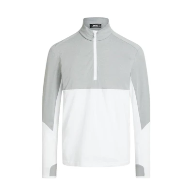 Ralph Lauren SS24 Colorblock Logo Print Half-Turtleneck Sweatshirt Grey Men MNXGKNI1AD20026-100