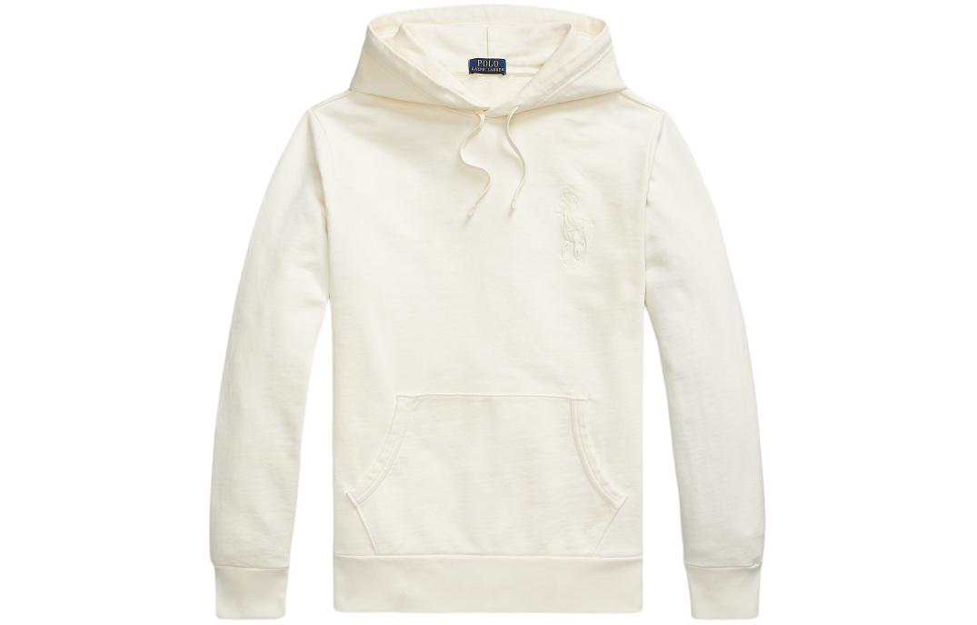 Ralph Lauren SS24 Cream Club Hoodie with Logo Embroidery MNPOKNI16823630-101