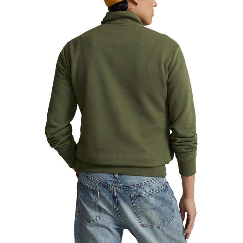 Purchase Ralph Lauren SS24 Baju Sweatshirt Leher Separuh Sulam Logo Hijau MNPOKNI16823467-300