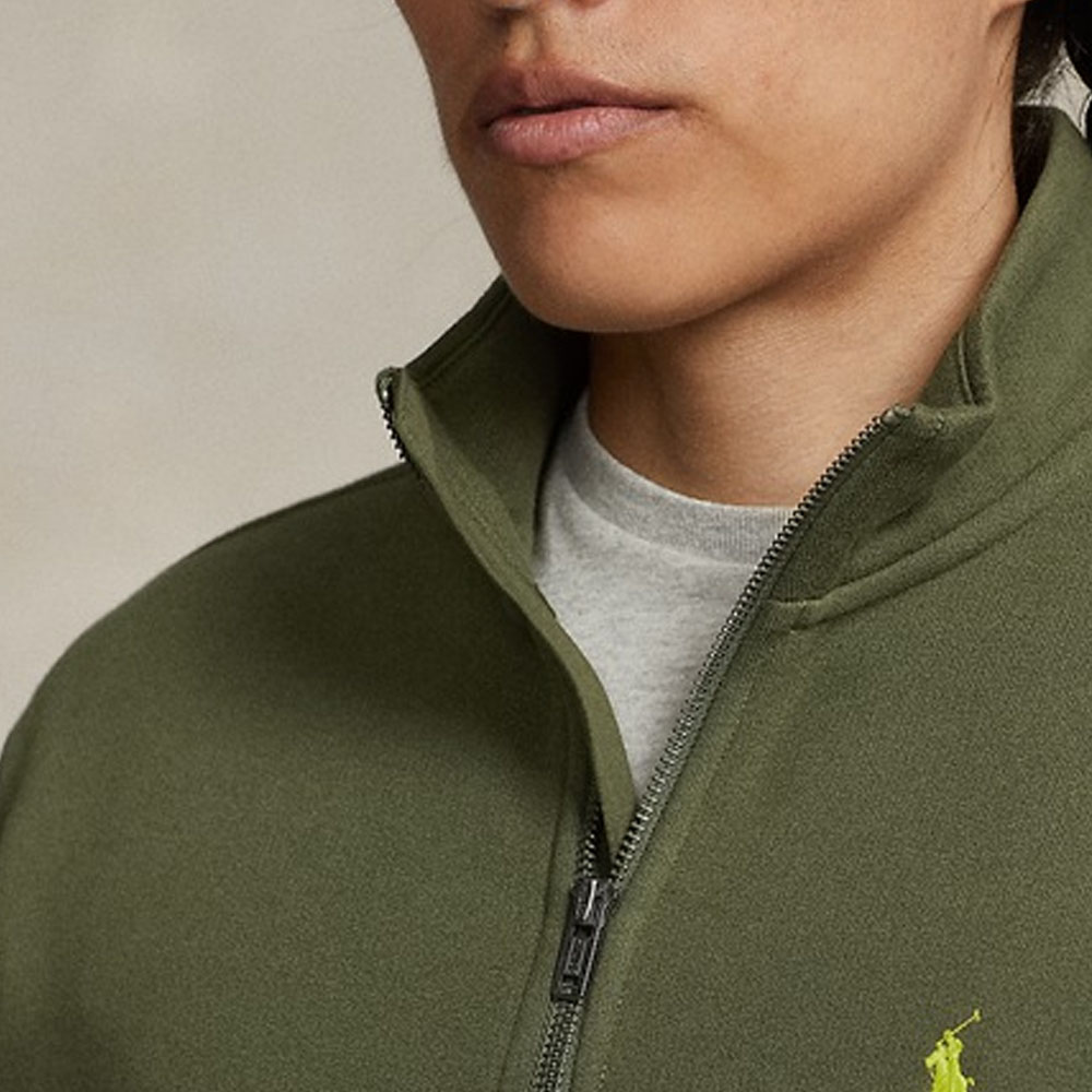 Details for Ralph Lauren SS24 Baju Sweatshirt Leher Separuh Sulam Logo Hijau MNPOKNI16823467-300