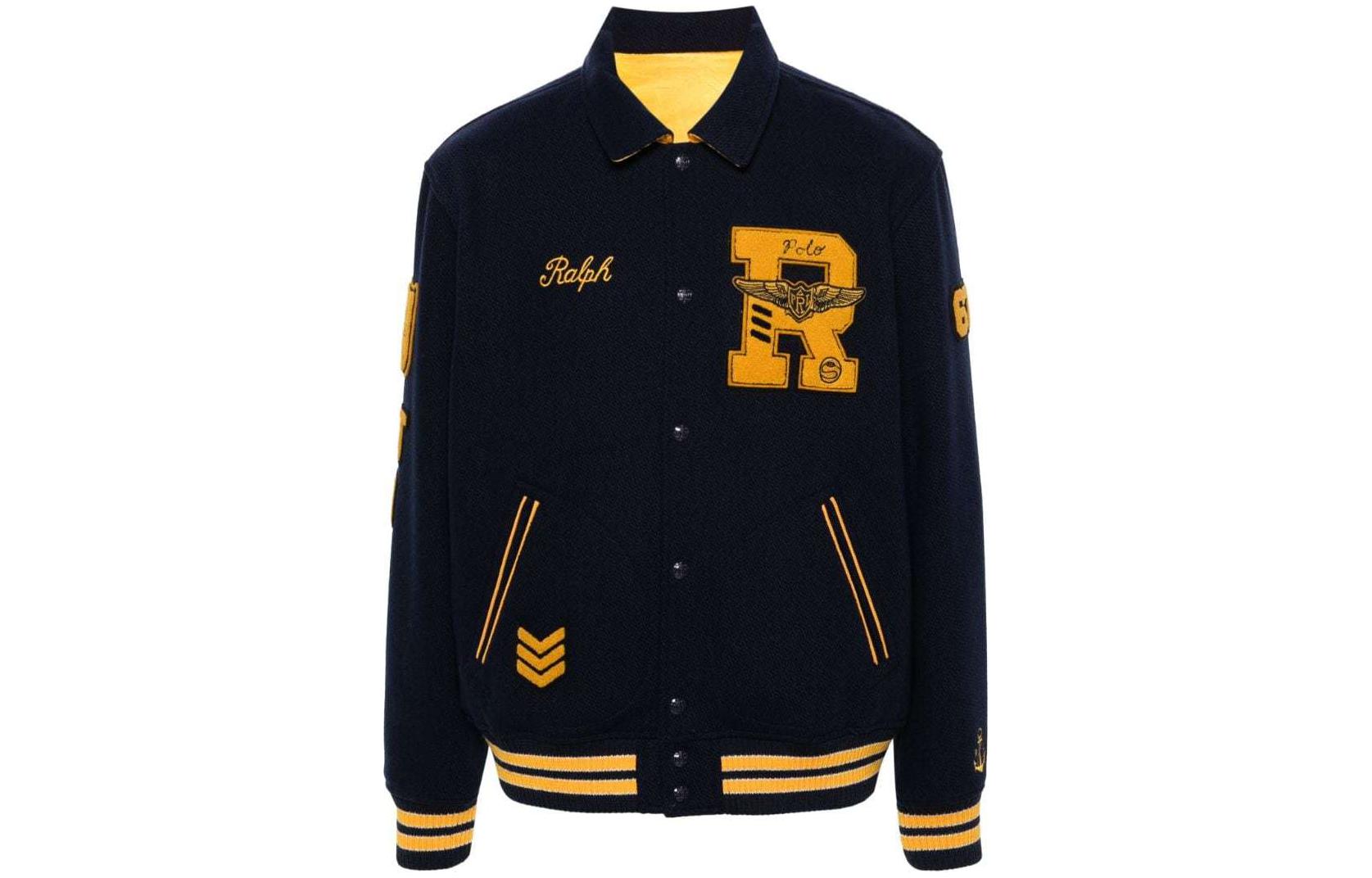 Ralph Lauren SS24 Embroidered Logo Reversible Button-Up Jacket Navy - 710928568-001