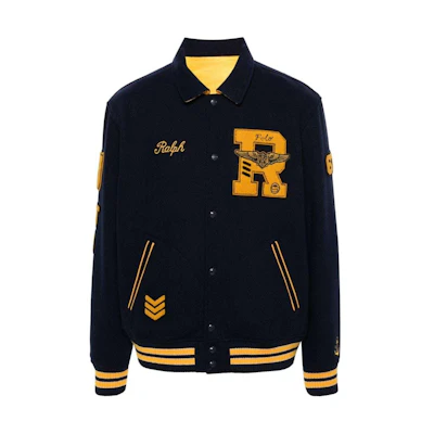 Ralph Lauren SS24 Embroidered Logo Reversible Button-Up Jacket Navy - 710928568-001