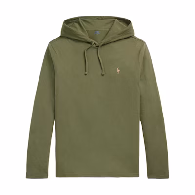 Ralph Lauren SS24 Green Embroidered Drawstring Hoodie Long Sleeve 710847203065