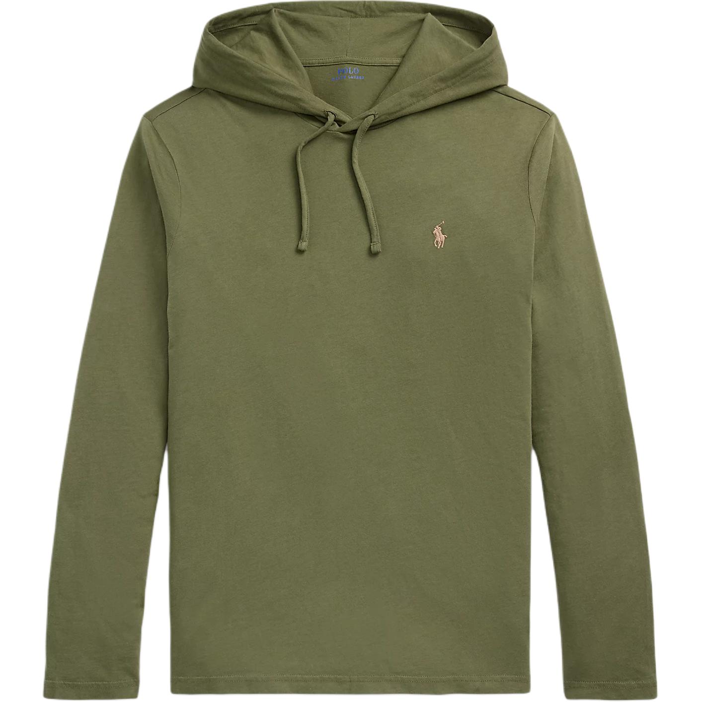 Ralph Lauren SS24 Green Embroidered Hoodie with Drawstring - Long Sleeve 710847203055