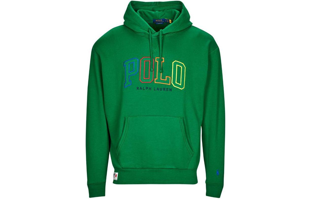 Ralph Lauren SS24 Green Letter Print Hoodie Casual Sweatshirt 710899182-004