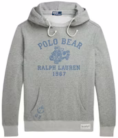 Ralph Lauren SS24 Grey Hoodie with Bear Logo and Letter Design MNPOKNI16823539-020 Ralph Lauren SS24 Grey Hoodie with Bear Logo and Letter Design MNPOKNI16823539-020