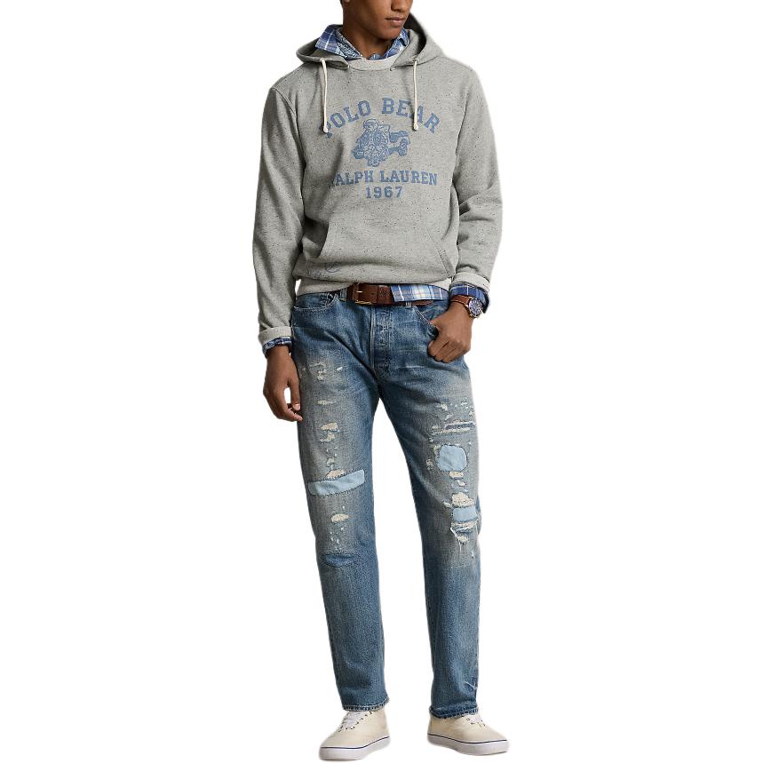 Lookbook 拉夫劳伦 SS24 灰色连帽衫 熊标志与字母设计 MNPOKNI16823539-020