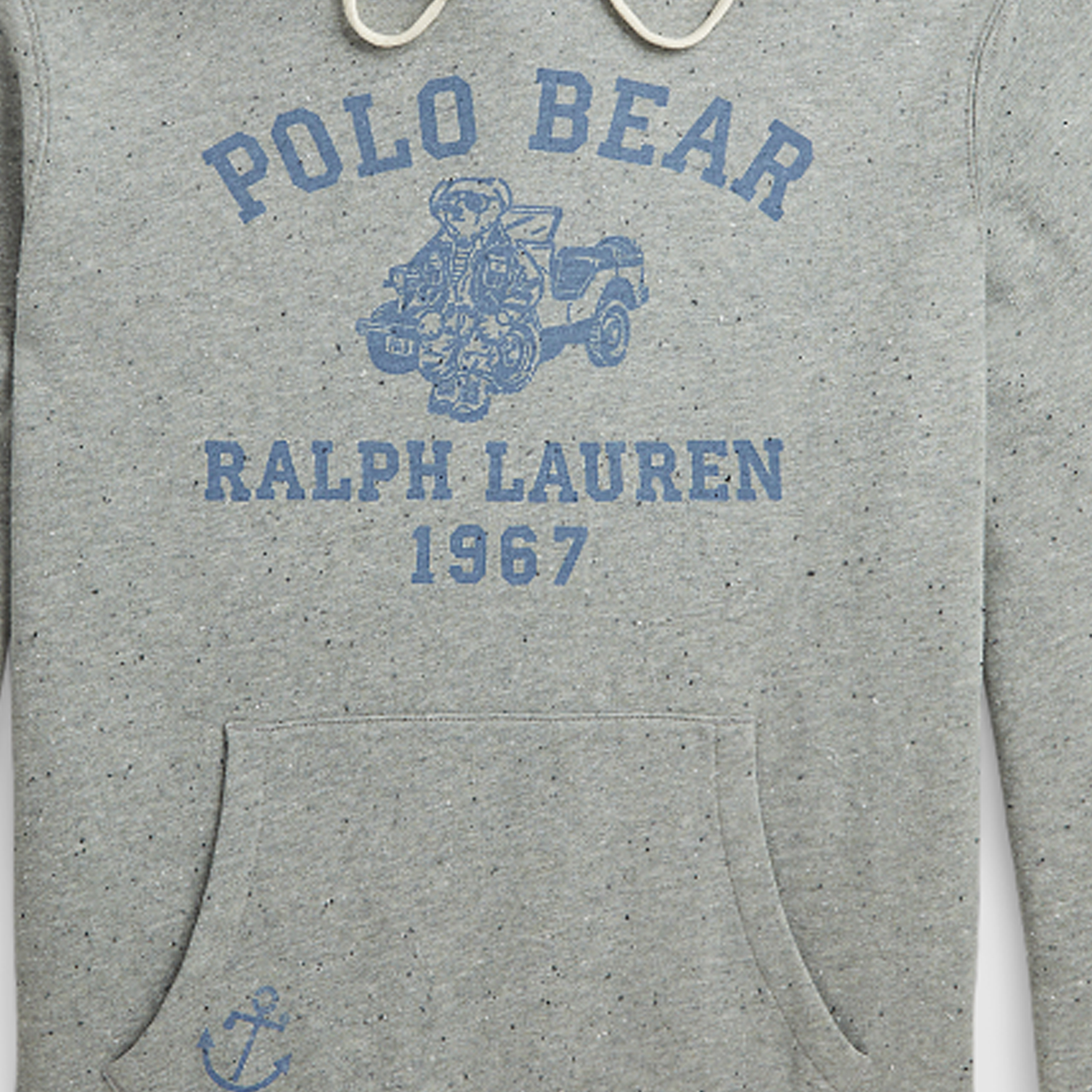 Sizing 拉夫劳伦 SS24 灰色连帽衫 熊标志与字母设计 MNPOKNI16823539-020