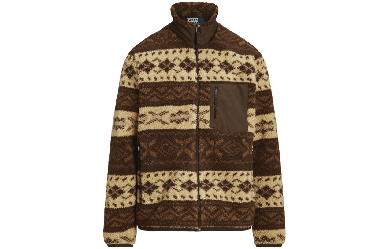 Ralph Lauren SS24 Half-Zip Patchwork Jacket Deep Beechwood Men’s Outerwear MNPOKNI16823434-200