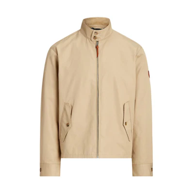 Ralph Lauren SS24 Harrington Badge Zip Jacket Desert Khaki Long Sleeve MNPOOTW16021324-250