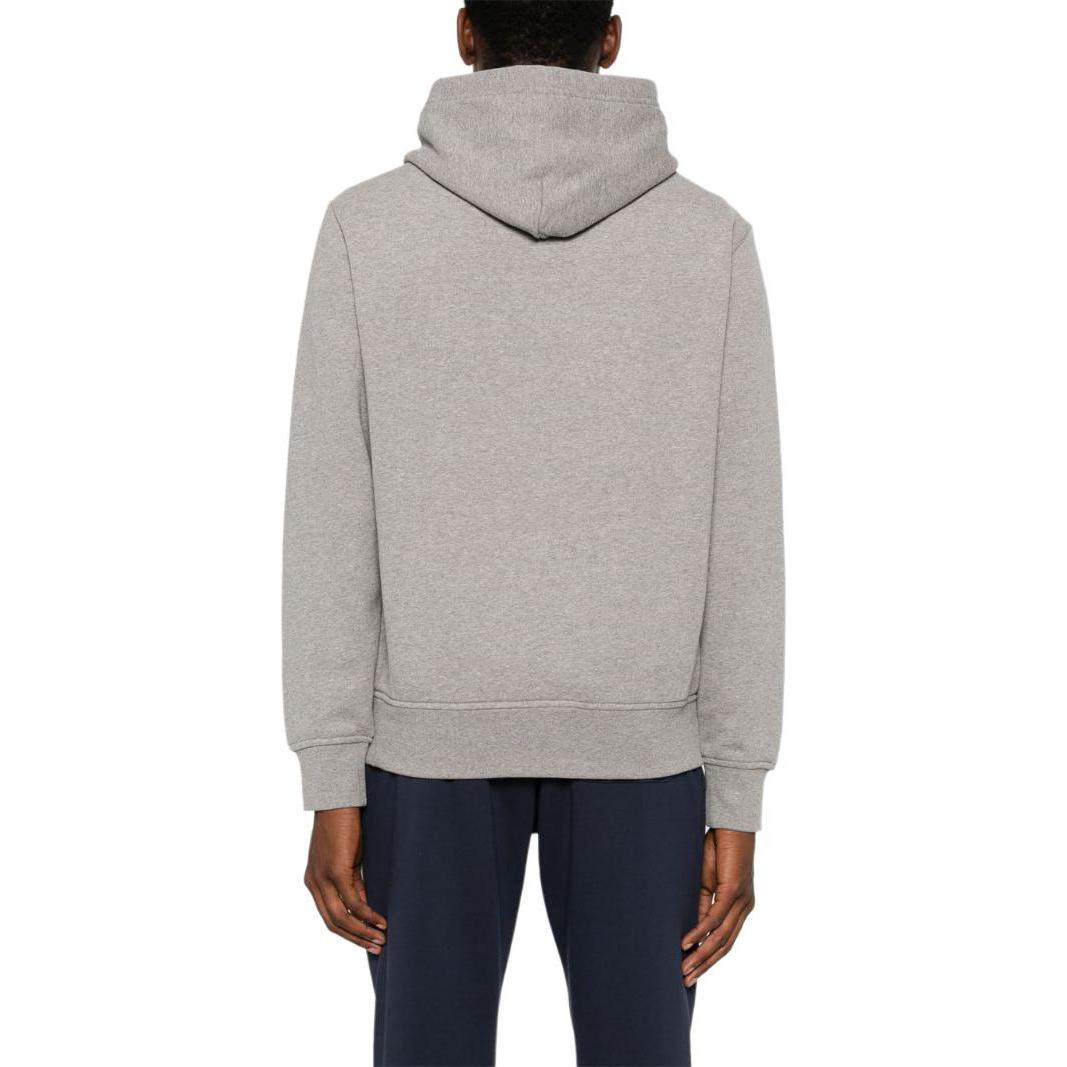 Shop Ralph Lauren SS24 Letter Patch Hoodie Kelabu Abu-Abu dengan Tali Serut 710952040-003