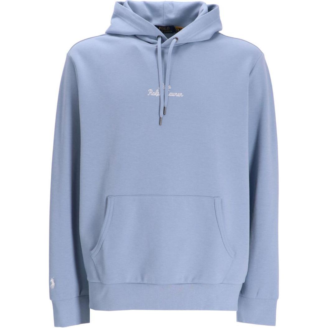 Ralph Lauren SS24 Light Blue Hoodie with Embroidered Logo for Men 710936586-010