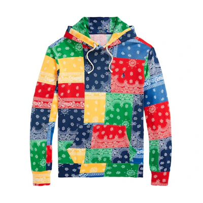 Ralph Lauren SS24 Logo Embroidered Colorblock Drawstring Hoodie Men’s Multicolor MNPOKNI16823577-999