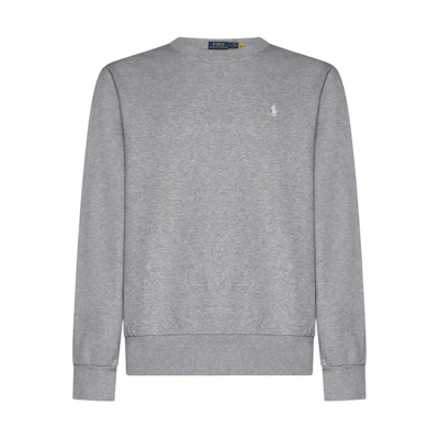 Ralph Lauren SS24 Logo Embroidered Crewneck Sweatshirt Light Gray 710916689-007