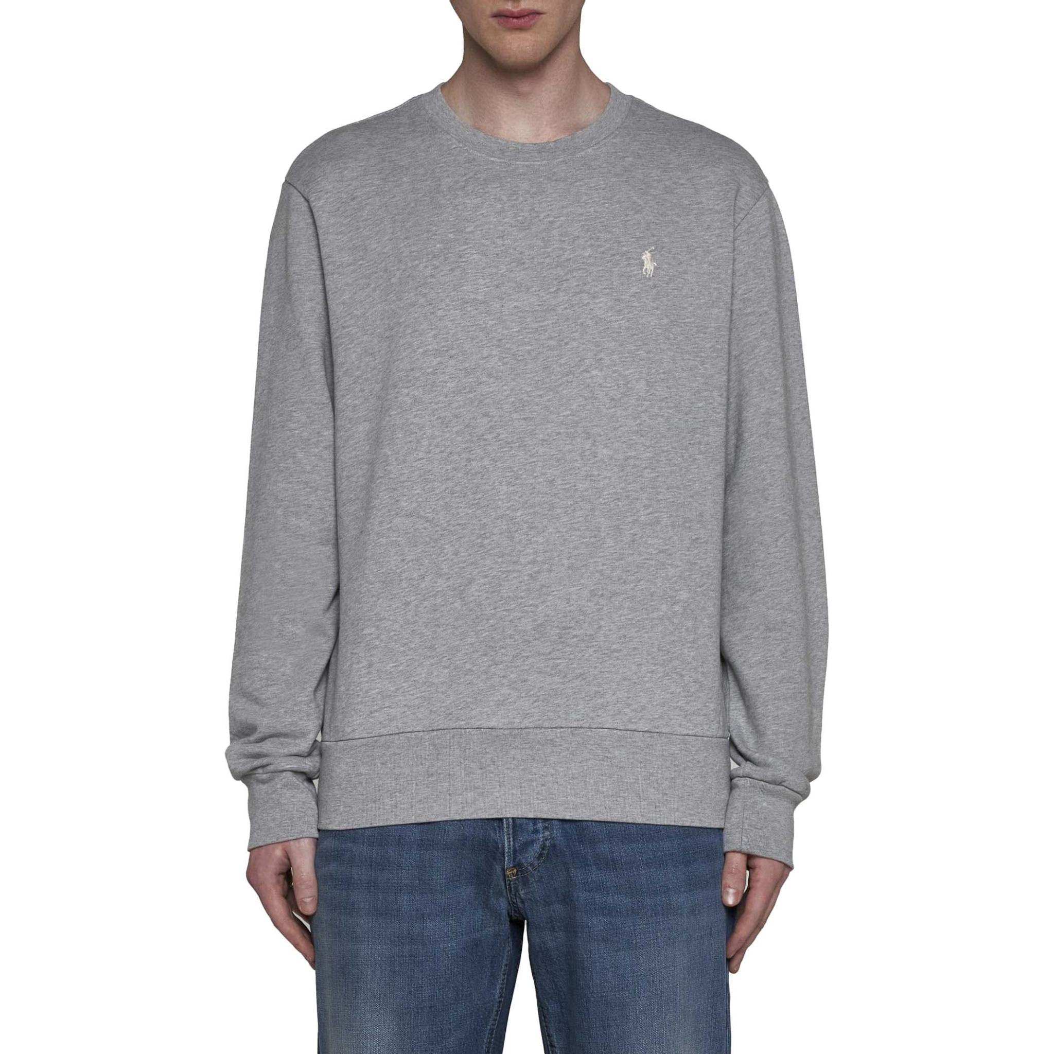 Lookbook 랄프 로렌 SS24 로고 자수 크루넥 스웨트셔츠 라이트 그레이 710916689-007