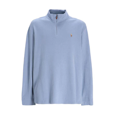Ralph Lauren SS24 Logo Embroidered Straight Long Sleeve Sweatshirt Blue 710671929-063
