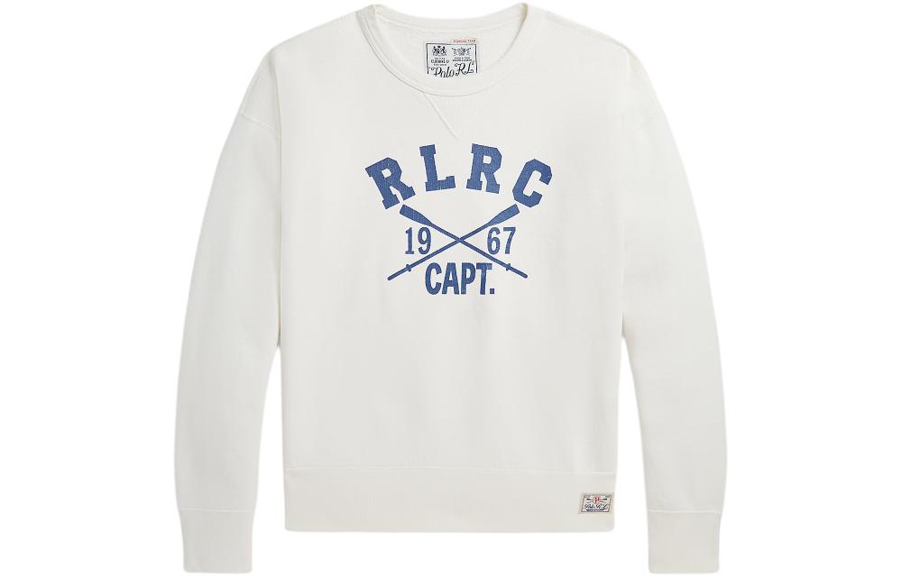 Ralph Lauren SS24 Logo Print Crewneck Long Sleeve Sweatshirt Men Nevis Island Beige MNPOKNI16823547-100
