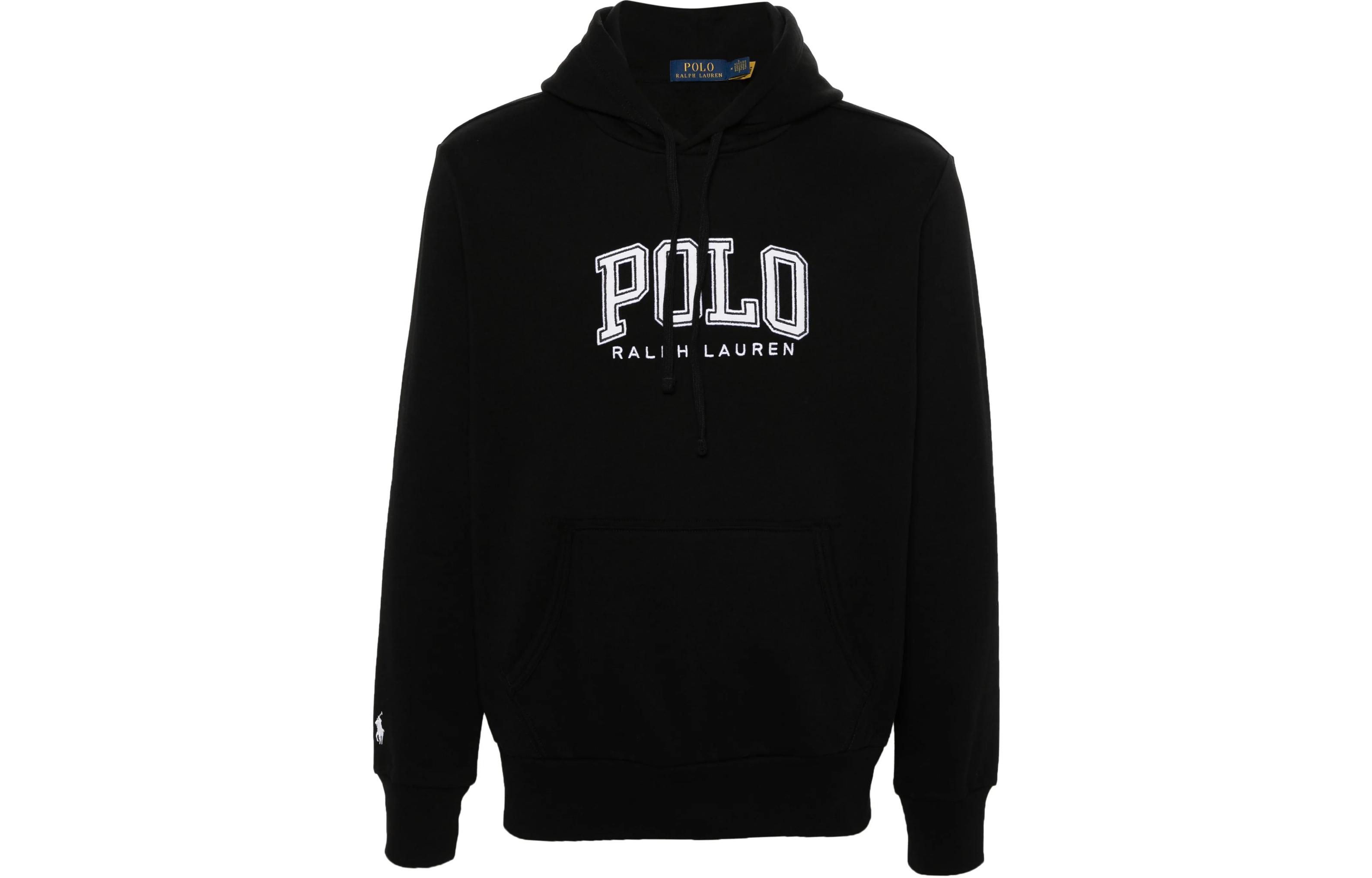 Ralph Lauren SS24 Logo Printed Oversized Hoodie Black 710934716-001