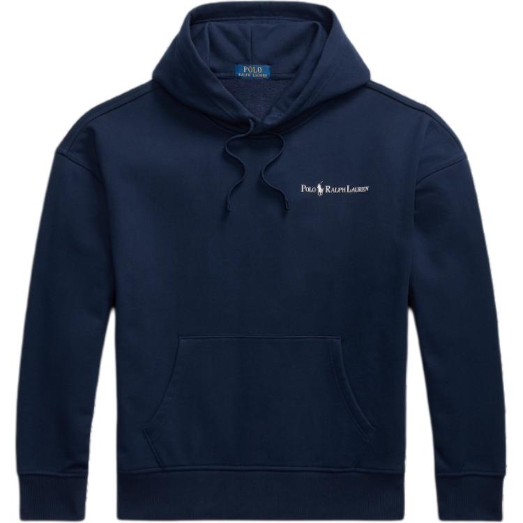 Ralph Lauren SS24 Nautical Blue Logo Print Loose Fit Hoodie Men MNPOKNI16823699-410