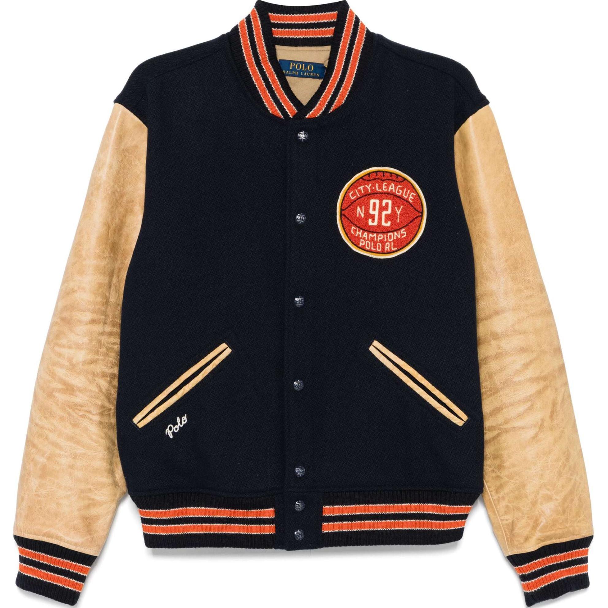 Ralph Lauren SS24 Navy Blue Embroidered Logo Loose-Fit Jacket for Men 710949941-NAVY