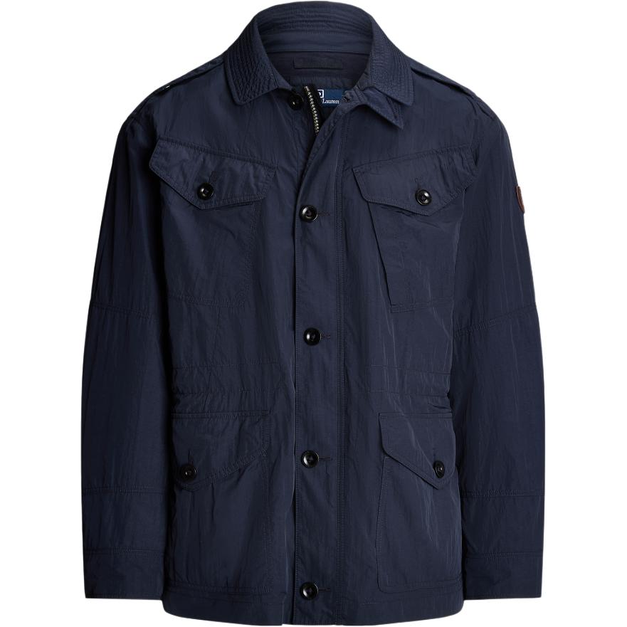 Ralph Lauren SS24 Navy Logo Patch Utility Jacket Long-Sleeve Casual Outerwear MNPOOTW16021384-410