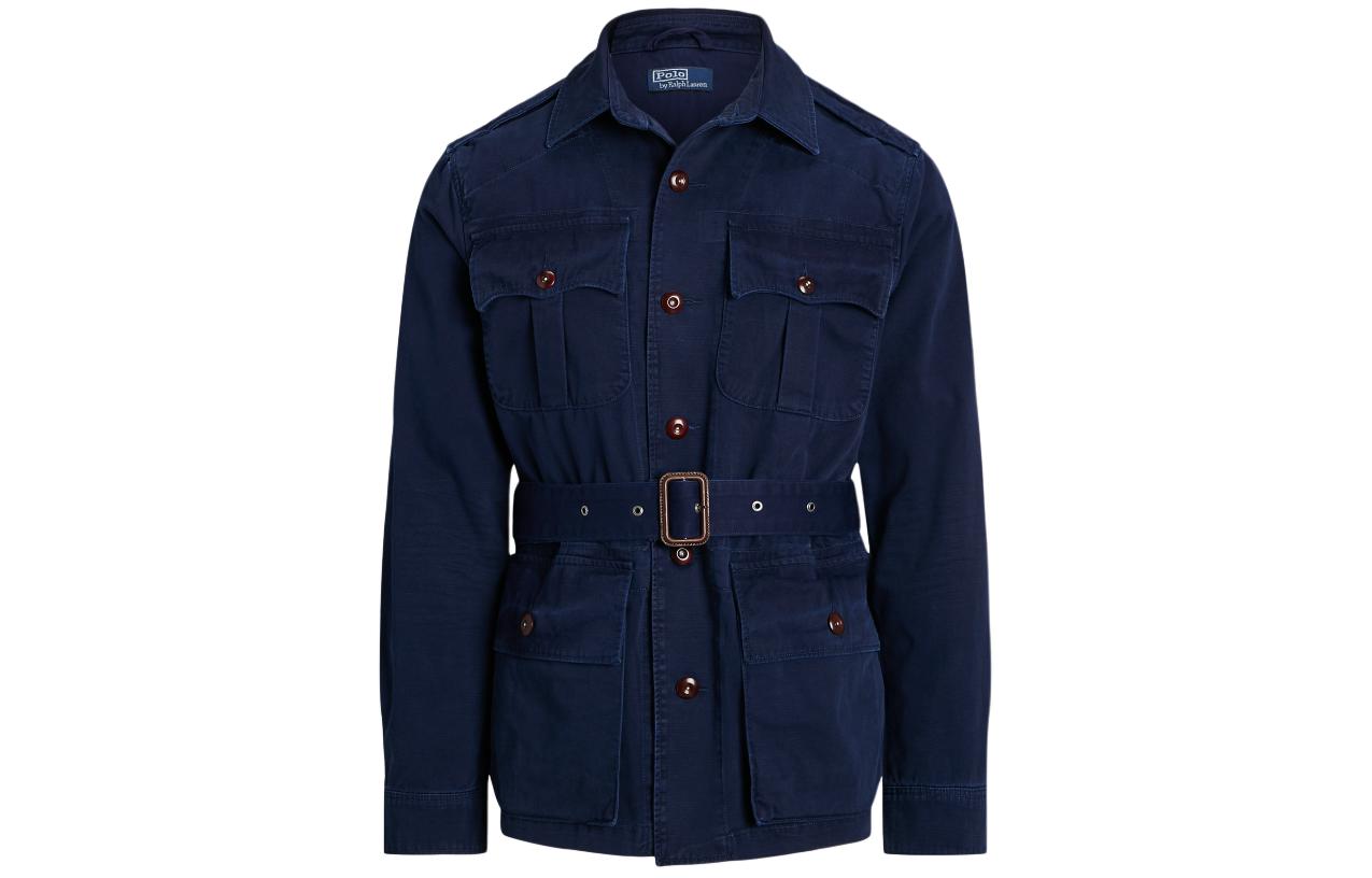 Ralph Lauren SS24 Navy Single-Breasted Long-Sleeve Jacket with Pocket MNPOOTW16021293-410