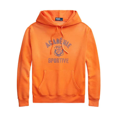 Ralph Lauren SS24 Orange Letter Print Drawstring Hoodie Long Sleeve 710934766-001