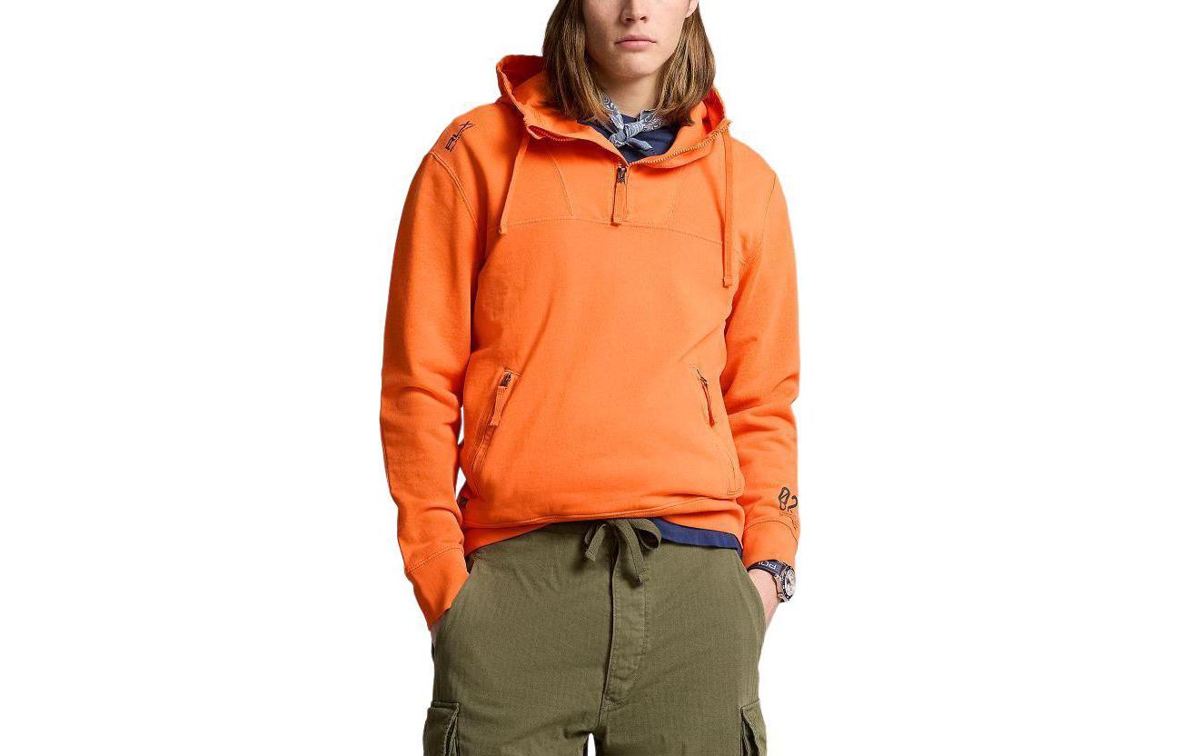 Ralph Lauren SS24 Orange Pullover Hoodie with Letter Print and Drawstring MNRXKNI16820066-800
