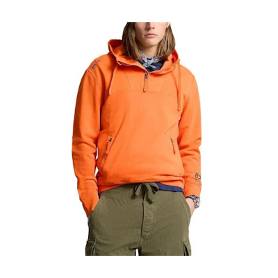 Ralph Lauren SS24 Orange Pullover Hoodie with Letter Print and Drawstring MNRXKNI16820066-800