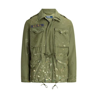 Ralph Lauren SS24 Paint-Splatter Embroidered Collar Jacket Green MNPOOTW16021378-300