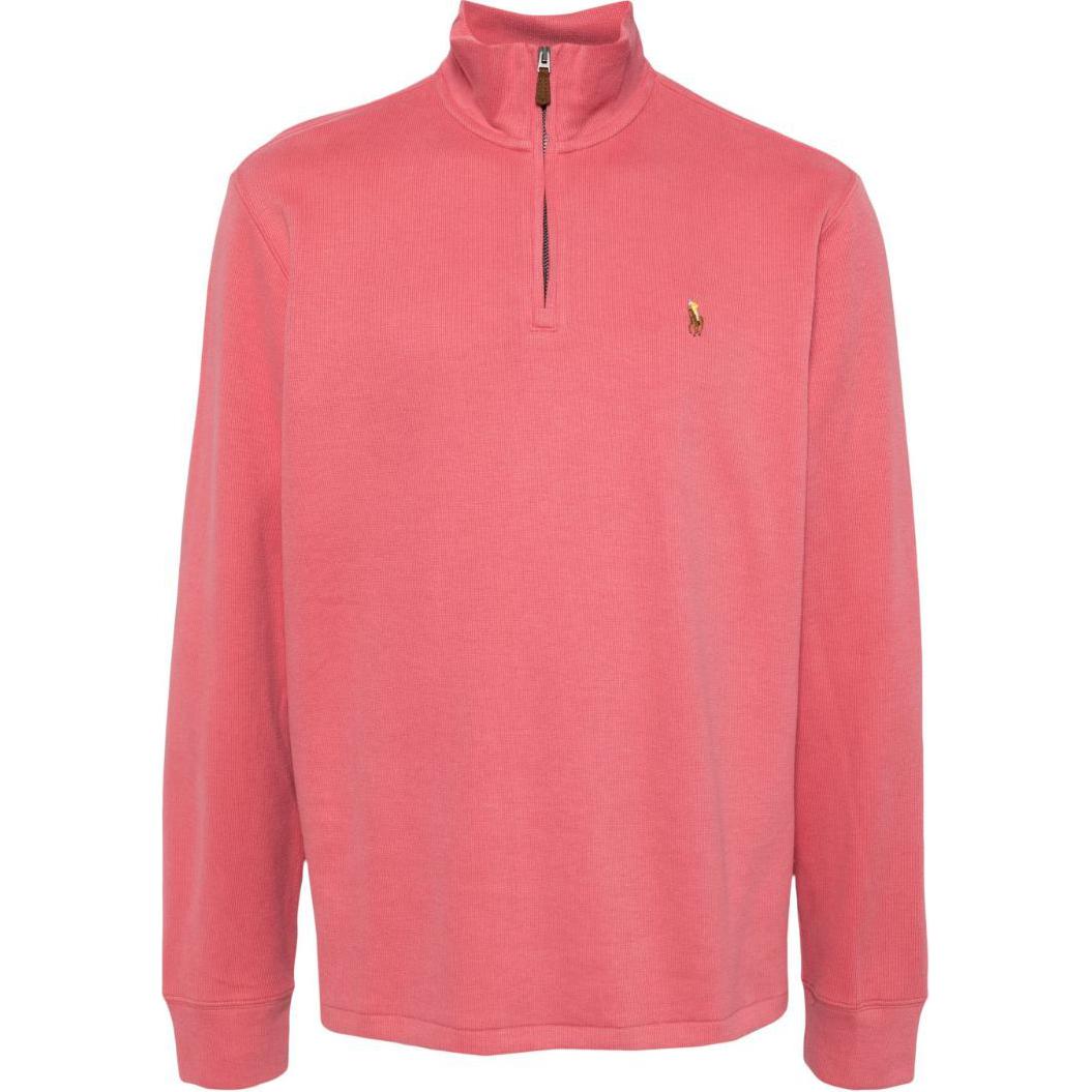 Ralph Lauren SS24 Pink Half-Zip Pullover with Pony Embroidery 710671929-064