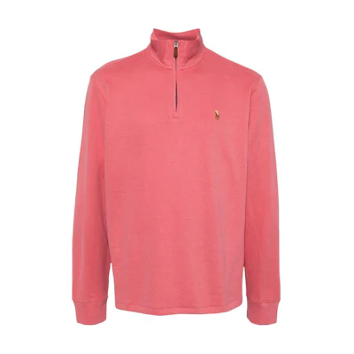 Ralph Lauren SS24 Pink Half-Zip Pullover with Pony Embroidery 710671929-064