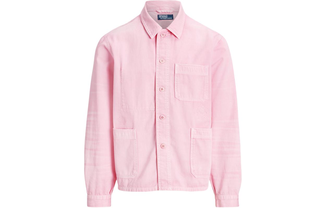 Ralph Lauren SS24 Pink Solid Casual Long Sleeve Button-Up Jacket MNPOOTW16021379-650