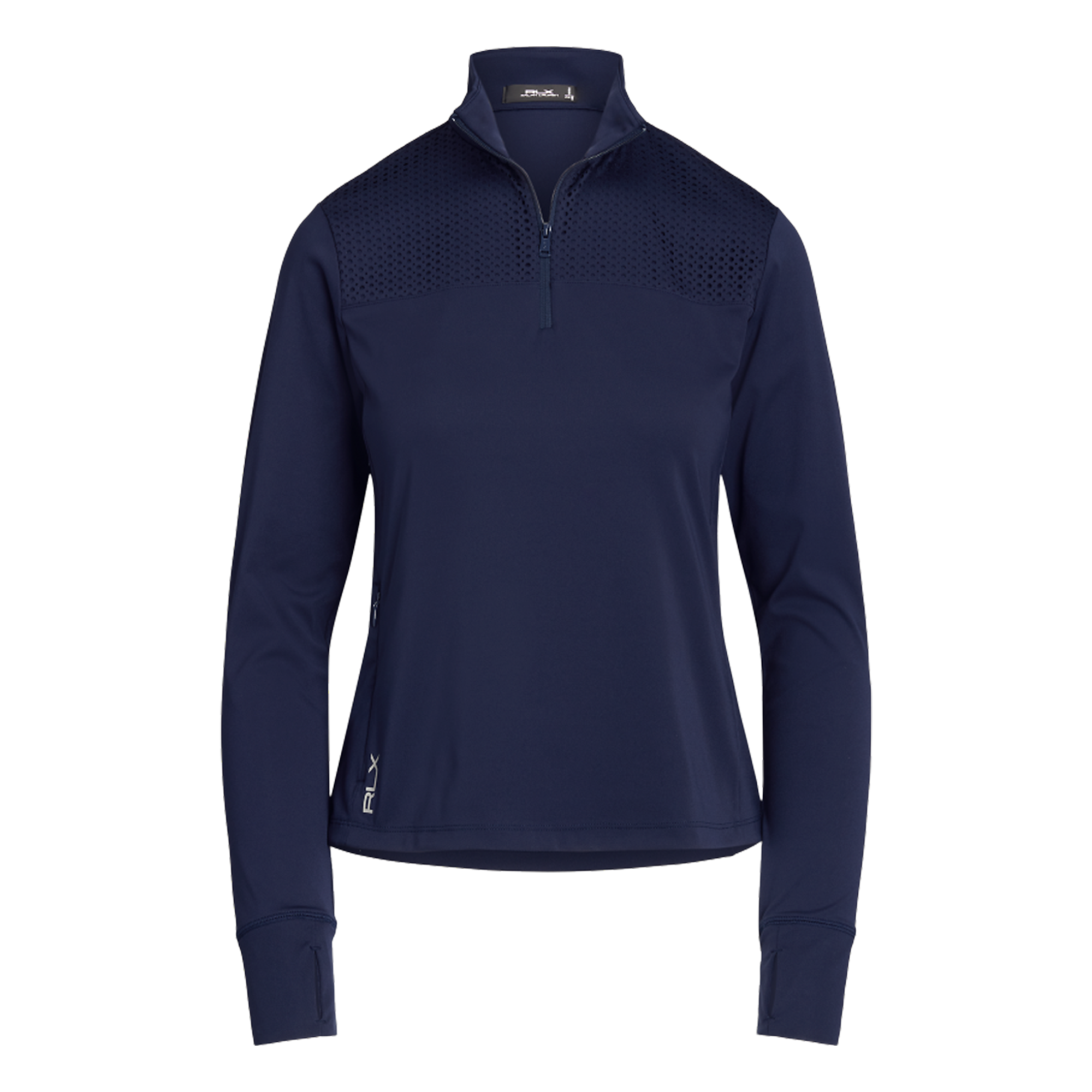 Ralph Lauren SS24 Slim Fit Logo Print Long Sleeve Polo Shirt Women Navy. WMXGKNINC020229-410