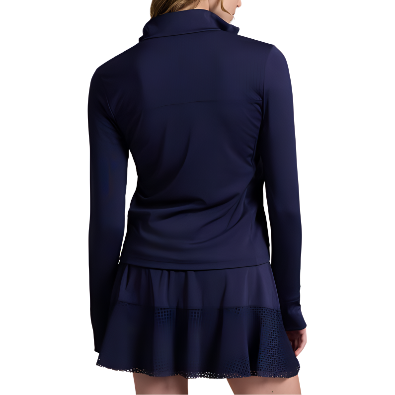 Ralph Lauren SS24 Slim Fit Logo Print Long Sleeve Polo Shirt Women Navy. WMXGKNINC020229-410 圖 4